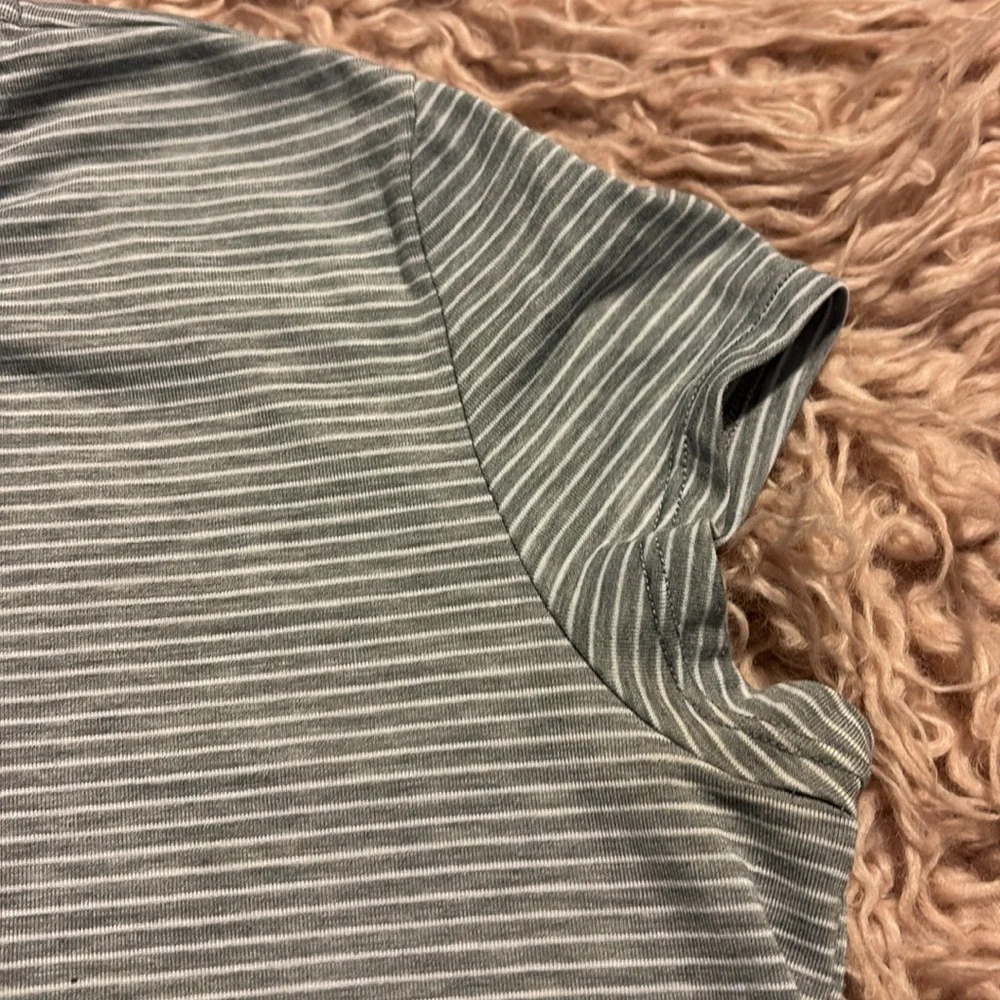 Athleta Girl Striped Back Mesh Seam Shirt